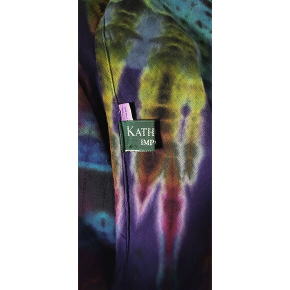 VTG Kathmandu Imports Rainbow Black Tie-Dye Wrap Skirt Festival 100% Cotton OSFM - Picture 7 of 8